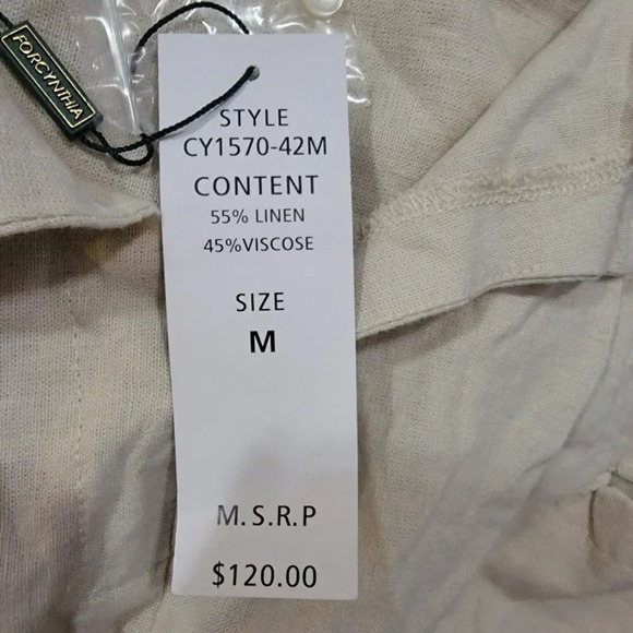 For Cynthia Cy1570-42m Women's Beige Squair Neck Short Casual Dress Size… - Picture 2 of 13